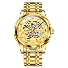 OLEVS "The Monarch" Diamond Skeleton Automatic Watch | Luxury Dress Style