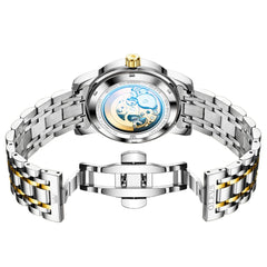 OLEVS "The Monarch" Diamond Skeleton Automatic Watch | Luxury Dress Style