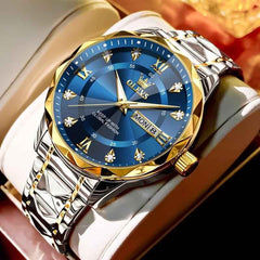 The Royal Diamond Executive | 3D Faceted Crystal & Gold Steel