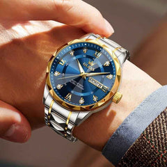 The Royal Diamond Executive | 3D Faceted Crystal & Gold Steel