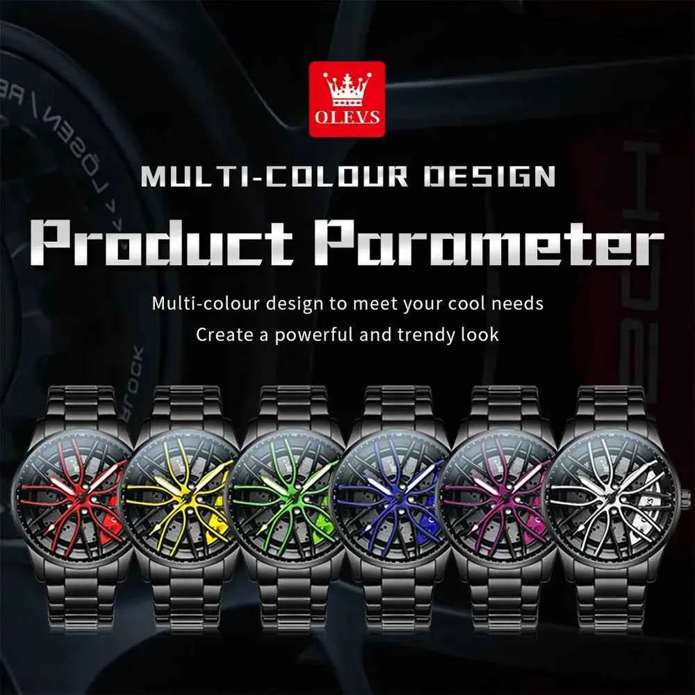 Hip Hop Car Wheel Watch