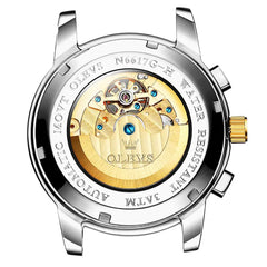 OLEVS 6617 Luxury Mechanical Stainless Steel Men’s Watch – Luminous, Waterproof, Automatic