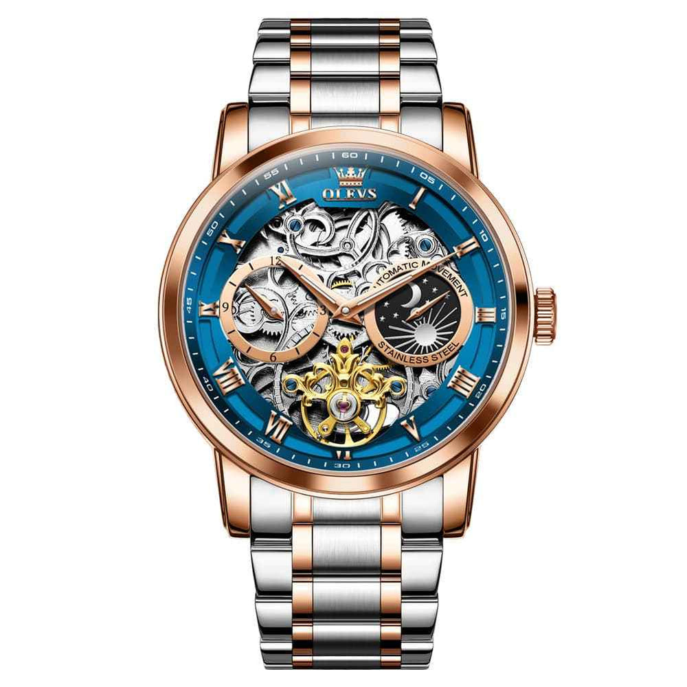 "Celestial" Skeleton Automatic Watch | Moon Phase & Tourbillon Style