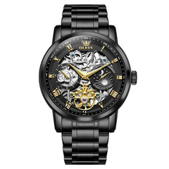 "Celestial" Skeleton Automatic Watch | Moon Phase & Tourbillon Style