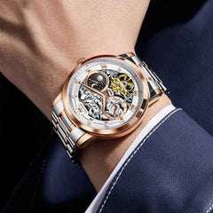 "Celestial" Skeleton Automatic Watch | Moon Phase & Tourbillon Style