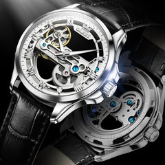 OLEVS "The Artisan" Fully Skeletonized Automatic Watch | Double-Sided Transparent View