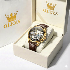OLEVS "The Artisan" Fully Skeletonized Automatic Watch | Double-Sided Transparent View