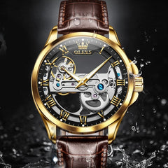 OLEVS "The Artisan" Fully Skeletonized Automatic Watch | Double-Sided Transparent View