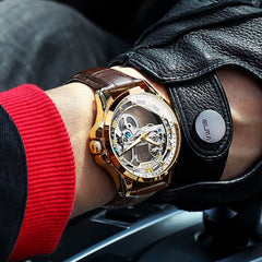 OLEVS "The Artisan" Fully Skeletonized Automatic Watch | Double-Sided Transparent View