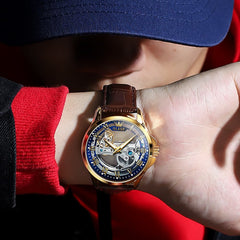 OLEVS "The Artisan" Fully Skeletonized Automatic Watch | Double-Sided Transparent View