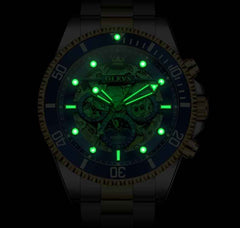"The Captain" Skeleton Automatic Watch | Moon Phase & Diver Sport Style
