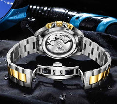 "The Captain" Skeleton Automatic Watch | Moon Phase & Diver Sport Style