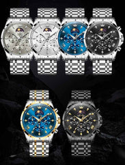 "The Diplomat" Dual Time Chronograph | Moon Phase & 2nd Time Zone
