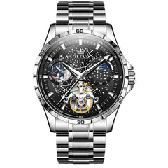 "The Galaxy" Skeleton Automatic Watch | Starry Dial & Moon Phase