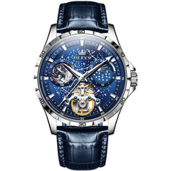 OLEVS "The Galaxy" Skeleton Automatic Watch | Starry Dial & Moon Phase