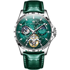 "The Galaxy" Skeleton Automatic Watch | Starry Dial & Moon Phase