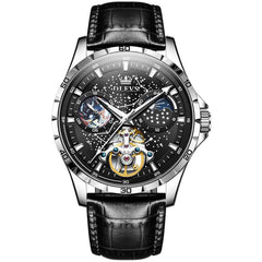 "The Galaxy" Skeleton Automatic Watch | Starry Dial & Moon Phase
