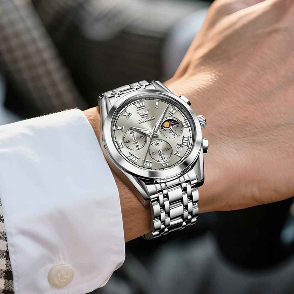 "The Heritage" Chronograph Watch | Roman Numerals & Moon Phase