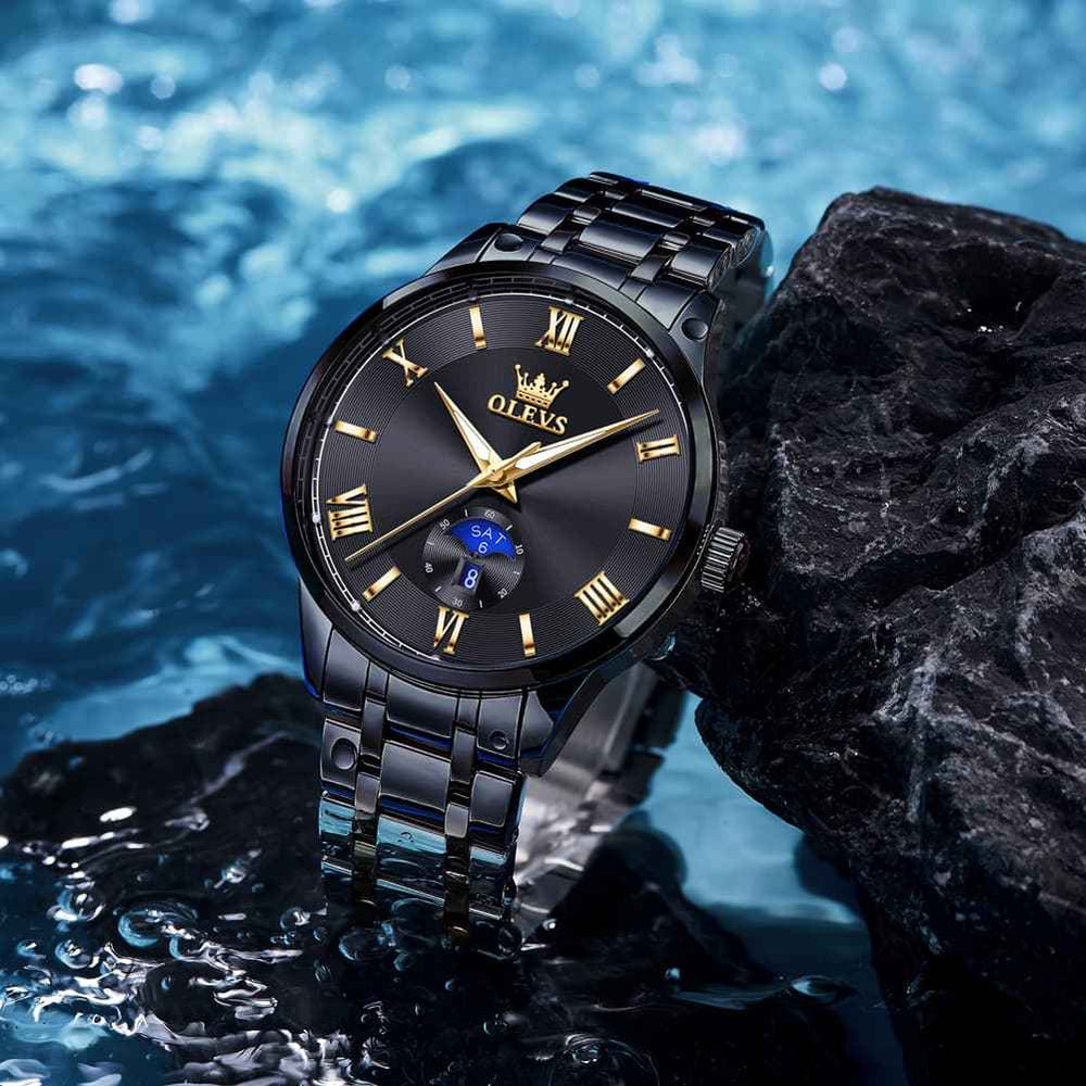 The Premier Business Quartz Watch | Sun & Moon Day-Date