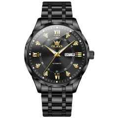 "The Prestige" Diamond Automatic Watch | High-Definition Flat Glass & Day-Date