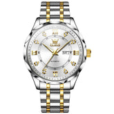 "The Prestige" Diamond Automatic Watch | High-Definition Flat Glass & Day-Date