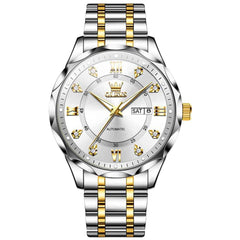 "The Prestige" Diamond Automatic Watch | High-Definition Flat Glass & Day-Date