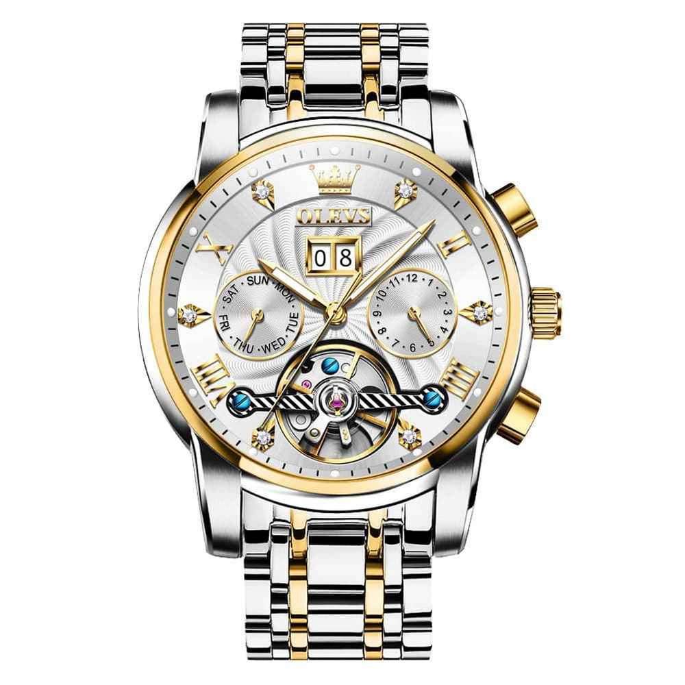 "The Statesman" Triple Calendar Automatic Watch | Big Date & Month Display