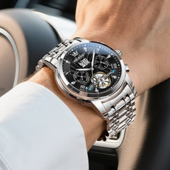 OLEVS "The Statesman" Triple Calendar Automatic Watch | Big Date & Month Display