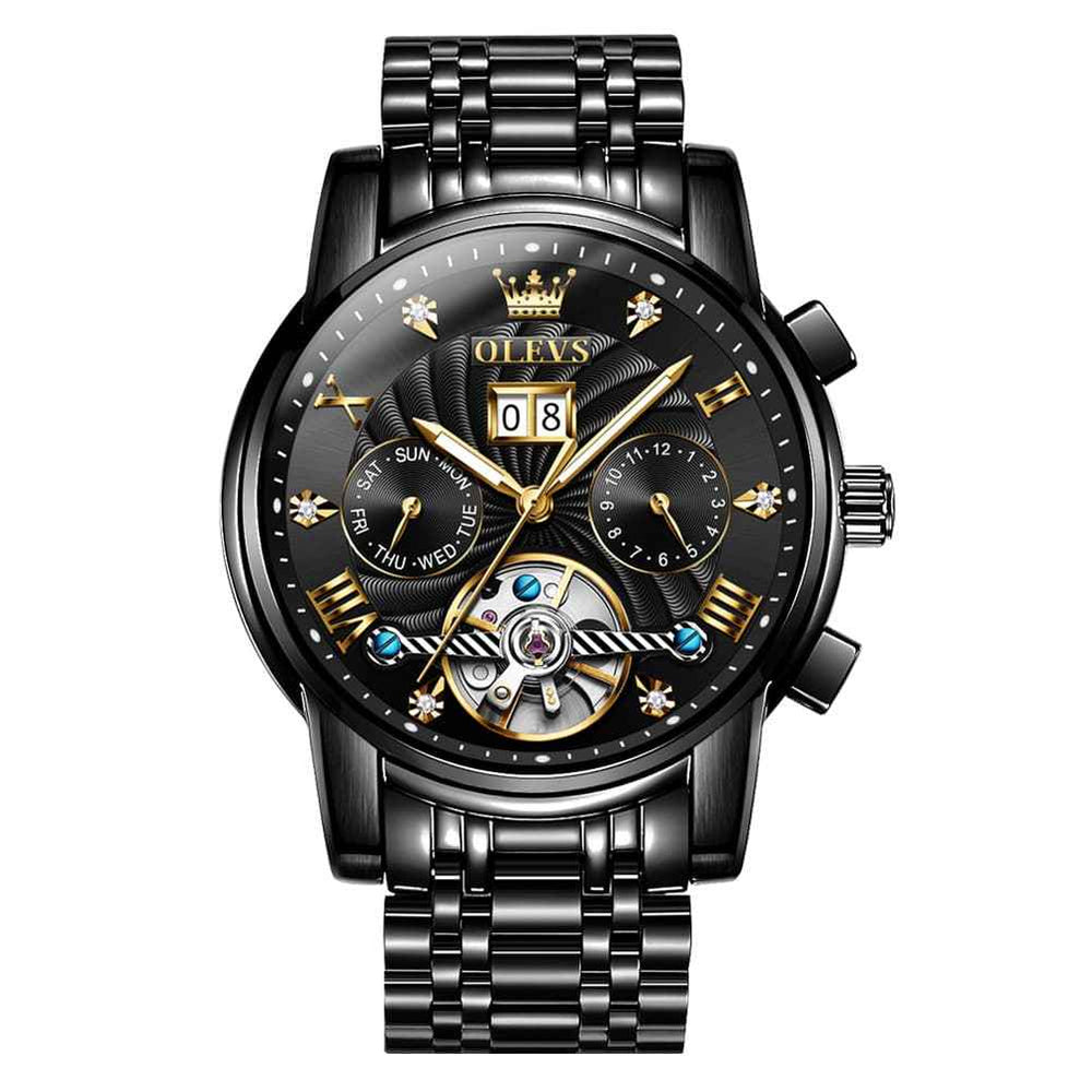 "The Statesman" Triple Calendar Automatic Watch | Big Date & Month Display