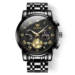 "The Voyager" Chronograph Watch | Sun & Moon Phase & Wheel Design