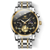 OLEVS "The Voyager" Chronograph Watch | Sun & Moon Phase & Wheel Design