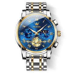 "The Voyager" Chronograph Watch | Sun & Moon Phase & Wheel Design