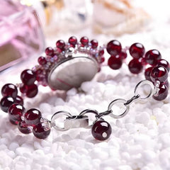 The Lumina Aura Watch Genuine Healing Crystal & Mother of Pearl Bracelet Timepiece