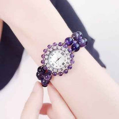 The Lumina Aura Watch Genuine Healing Crystal & Mother of Pearl Bracelet Timepiece