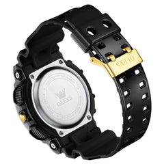 OLEVS 1102 Rugged Dual Display Digital Sport Watch for Men - Black White Watch | Olevs Watch Store