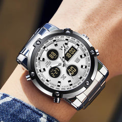 OLEVS 1106 Heavy Duty Dual Display Chronograph Watch for Men - All Black Watch | Olevs Watch Store
