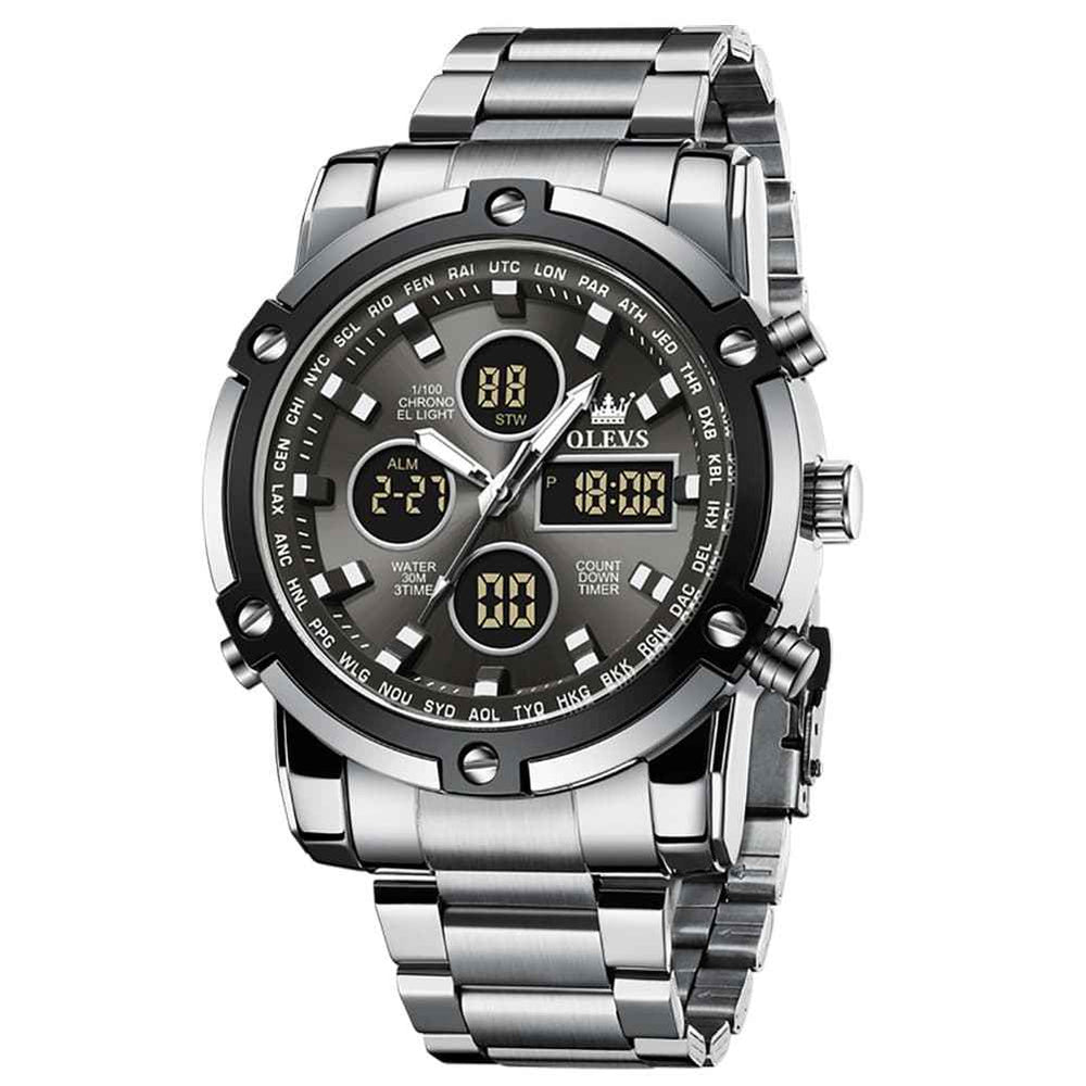 OLEVS 1106 – Men's Heavy Duty Dual Display Chronograph Watch
