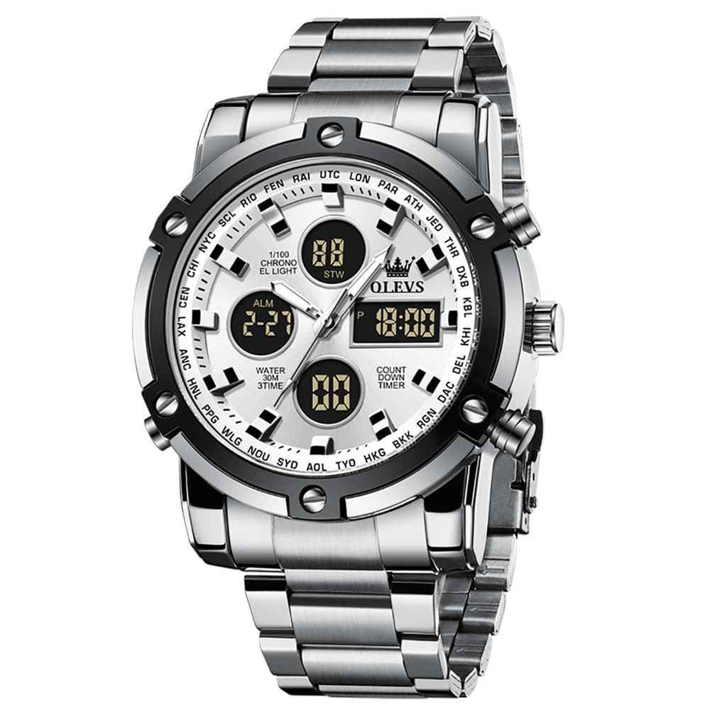 OLEVS 1106 – Men's Heavy Duty Dual Display Chronograph Watch