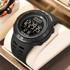 OLEVS 1109 Tactical Digital Sport Watch for Men - All Black Watch | Olevs Watch Store