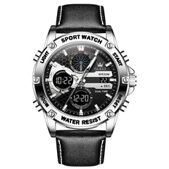 OLEVS 1110 – Men's Rugged Dual Display Leather Sport Watch