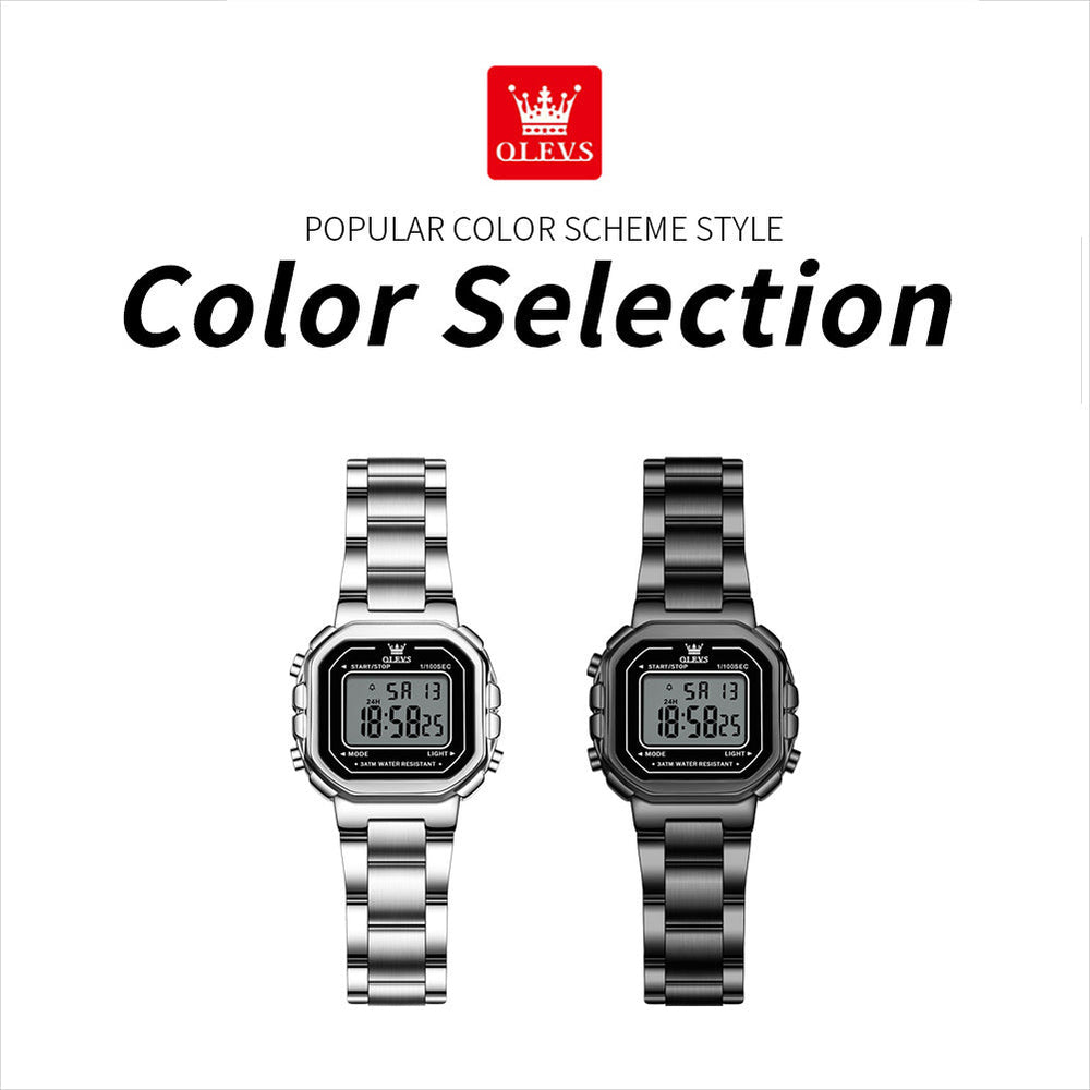 silver black and all black color comparison - OLEVS 1111