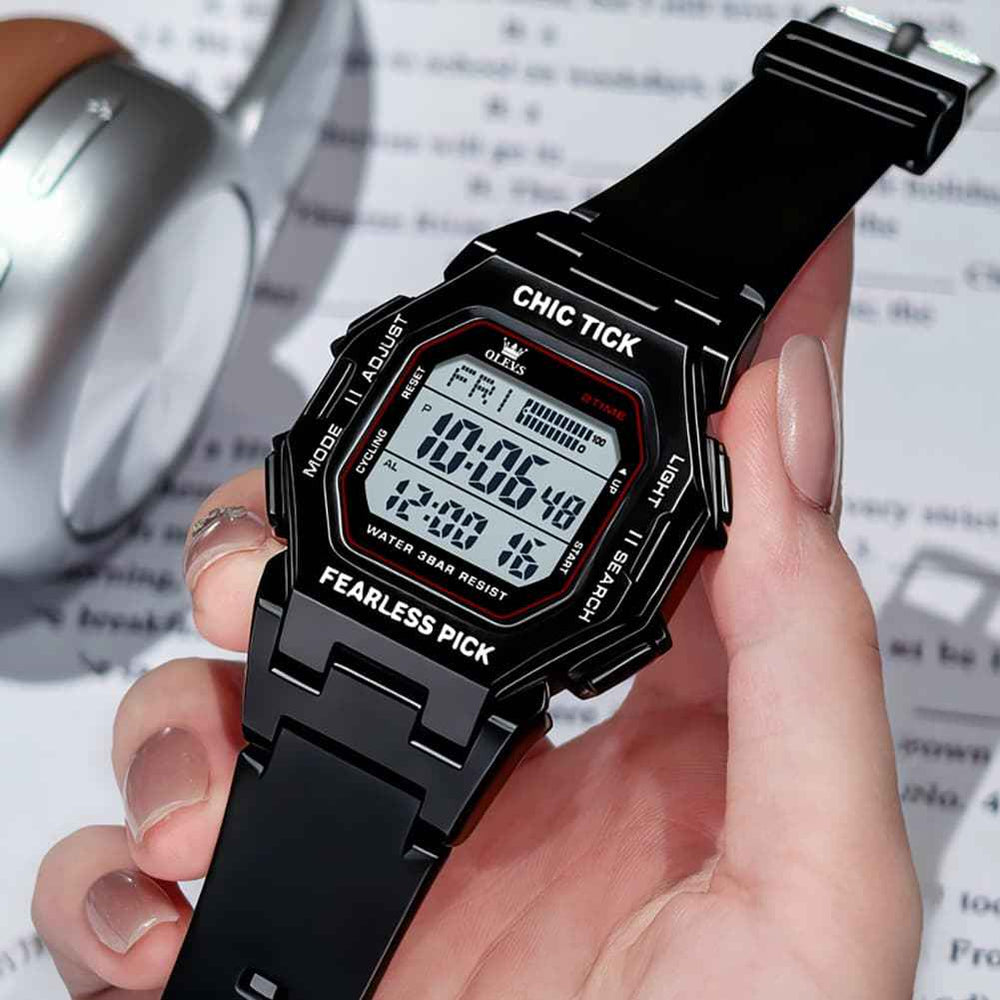 OLEVS 1119 – Classic Retro Octagon Digital Sport Watch Unisex