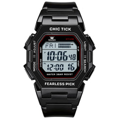 OLEVS 1119 Classic Retro Octagon Digital Sport Watch Unisex - All Black Watch | Olevs Watch Store