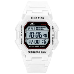 OLEVS 1119 Classic Retro Octagon Digital Sport Watch Unisex - All Black Watch | Olevs Watch Store
