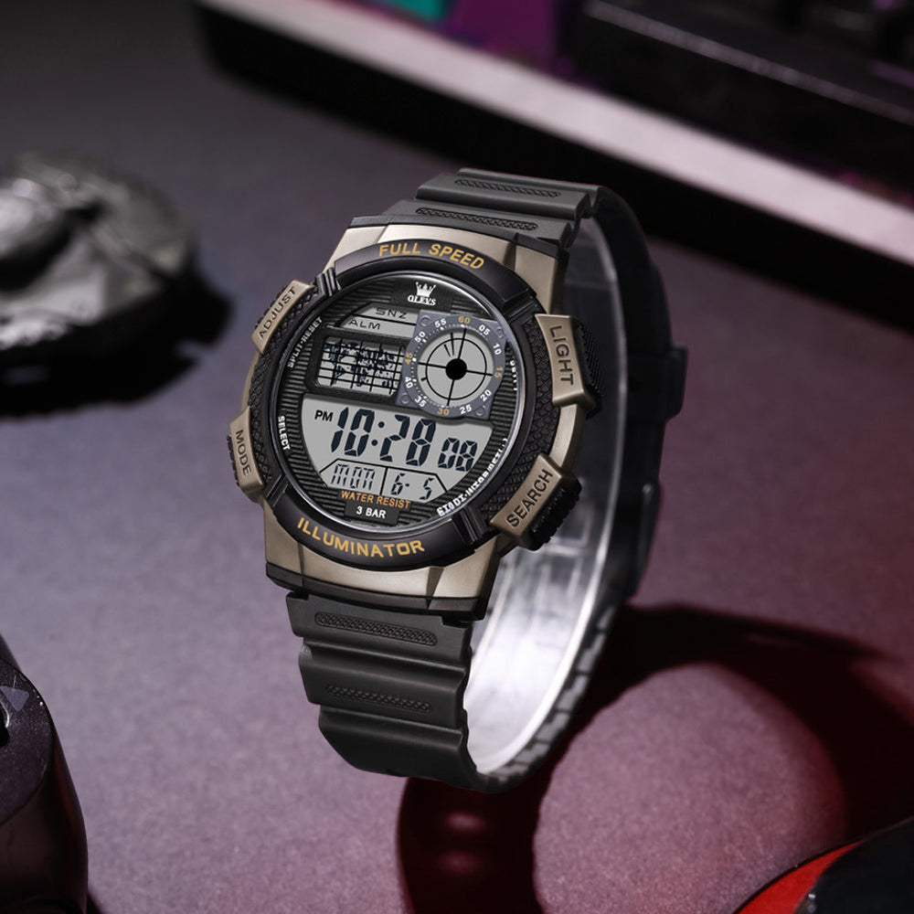 black gold digital sports watch - OLEVS 1123