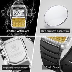 retro digital calculator watch view 45 - OLEVS 1126