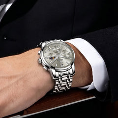 stainless steel watch lifestyle - OLEVS 2718