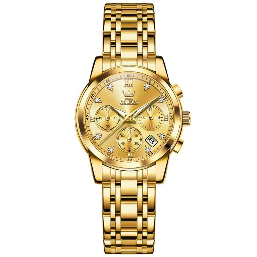 OLEVS 2858 – Women's Elegant Moon Phase Chronograph Watch