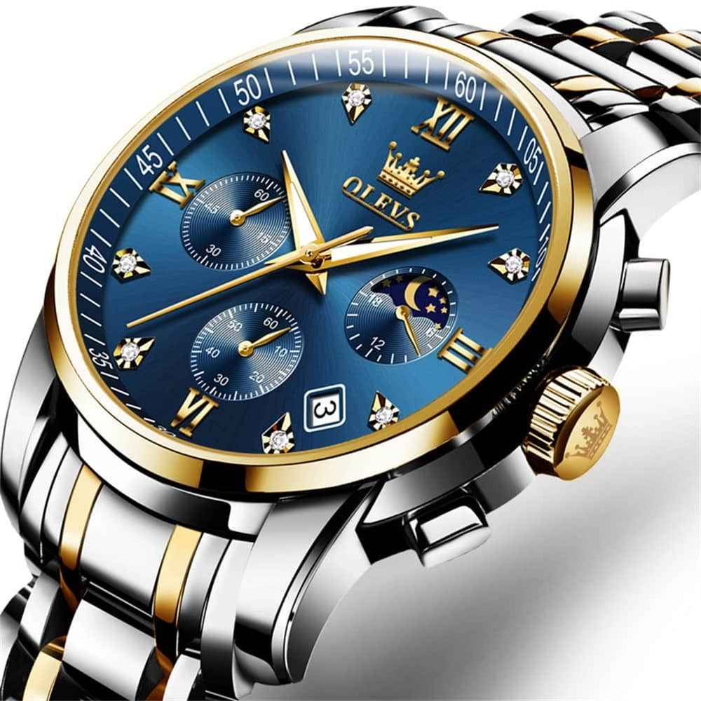OLEVS 2858 – Men's Luxury Moon Phase Chronograph Watch