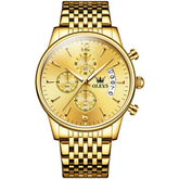 OLEVS 2867 Ultra Slim Luxury Dress Chronograph Watch for Men - All Gold Watch | Olevs Watch Store